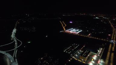 天桥夜景2K航拍实拍